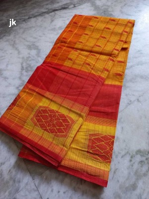 New Fashion Printed Tant Pure Cotton Saree(Yellow)