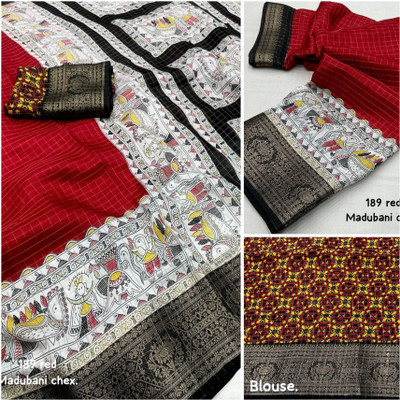 SSHAGUN LIFESTYLE Printed Hand Batik Cotton Silk Saree(Black)