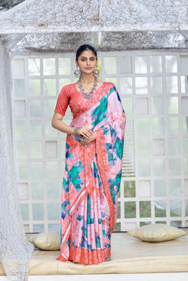 Leelavati Printed Daily Wear Crepe Saree(Multicolor)