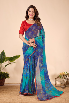 SareezaaStore Printed Bollywood Georgette Saree(Multicolor)
