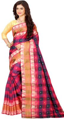 Maa laxmi saree center Self Design Tant Pure Cotton Saree(Multicolor)