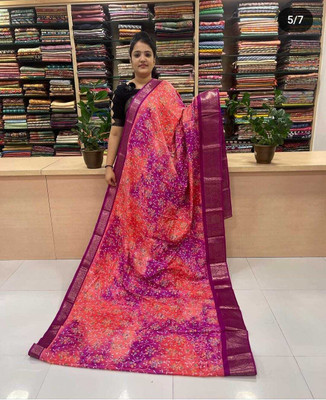 YESHU ENTERPRISE Printed Bollywood Chanderi Saree(Purple)
