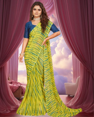 Jayu Printed Bollywood Georgette Saree(Yellow)