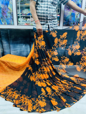 Sita Printed Bollywood Georgette Saree(Orange)