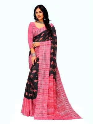Sitanjali Printed, Paisley Bollywood Georgette Saree(Pink)