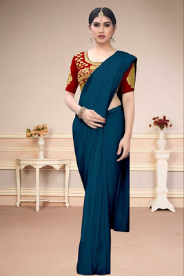 SAMRUDDHI TRENDZ Solid/Plain Bollywood Art Silk Saree(Multicolor)
