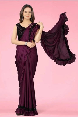 ProExe Embellished Bollywood Lycra Blend Saree(Magenta)