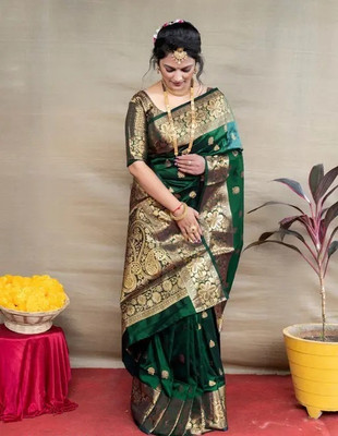 Ttex Embroidered Bollywood Georgette Saree(Green)