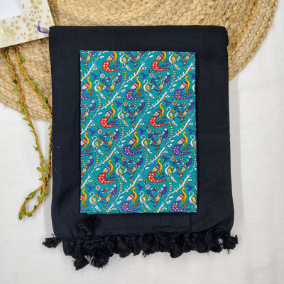 aangmi Printed Handloom Khadi Saree(Multicolor)
