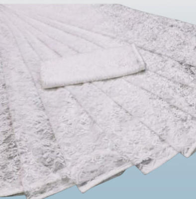 SwiftStyle Solid/Plain Bollywood Net Saree(White)