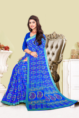 nirmal creation Printed Daily Wear Crepe Saree(Multicolor)