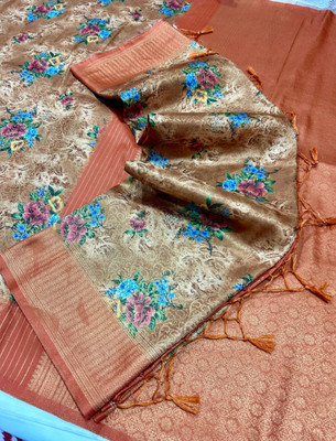 Divastri Digital Print Banarasi Pure Silk Saree(Red)