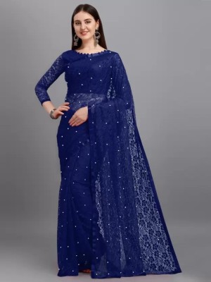 shobha Self Design Bollywood Net Saree(Dark Blue)