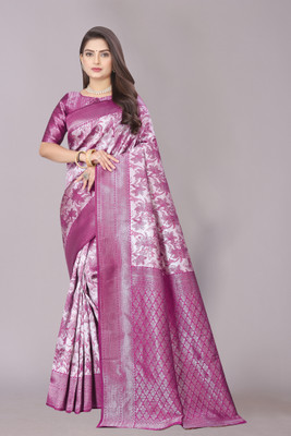 FINE WEAR Woven Banarasi Cotton Silk, Tissue Saree(Multicolor)