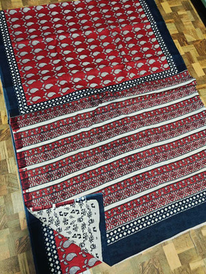 CRAFTWELL Self Design Handloom Pure Cotton Saree(Multicolor)