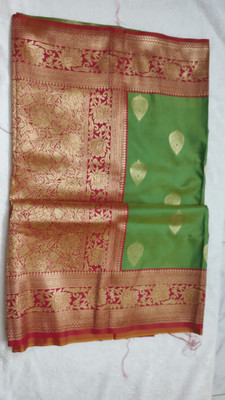 BRISHTI CREATION Woven Baluchari Silk Blend Saree(Green)
