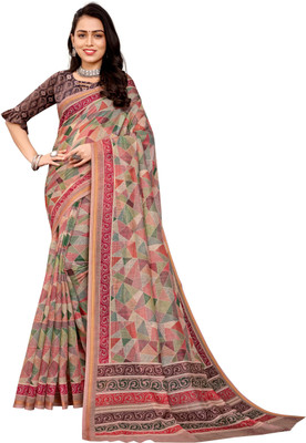 GARDEN VARELI Printed Daily Wear Crepe Saree(Multicolor)