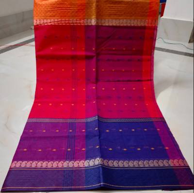 Aishani tant saree ghar Self Design Tant Pure Cotton Saree(Pink)
