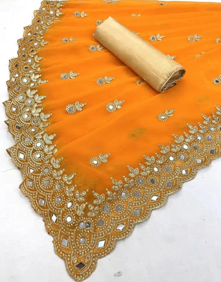 ARVAT FAB Printed Daily Wear Georgette Saree(Mustard)