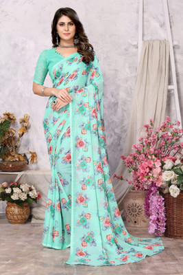 YASHIKA Dyed Daily Wear Georgette Saree(Green)