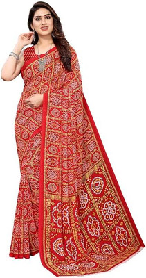STYLEVEDA Printed Bollywood Georgette Saree(Red)