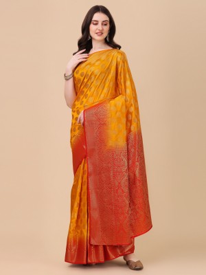 ANISSA SAREE Woven Banarasi Art Silk Saree(Yellow)