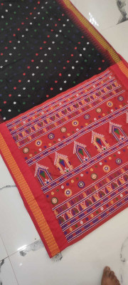 MHSareeDestination Embroidered, Temple Border, Woven Sambalpuri Pure Silk Saree(Yellow)