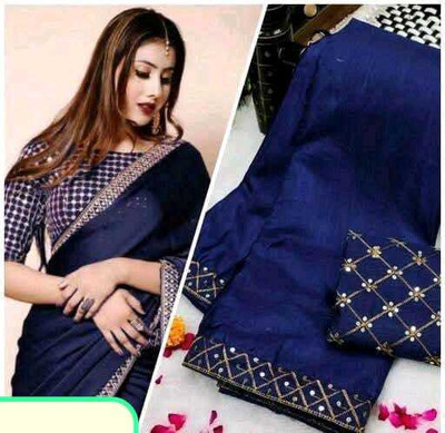 LADYSUTRA Embellished Bollywood Net Saree(Multicolor)