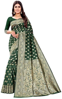 SWAMI STUDIO Printed, Self Design Bollywood Art Silk Saree(Green)