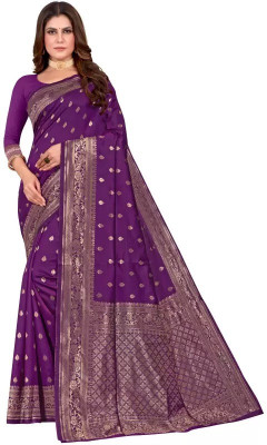 Suali Woven Kanjivaram Pure Silk Saree(Purple)
