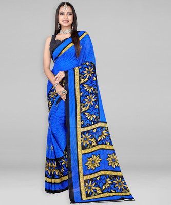 Leelavati Printed Daily Wear Georgette Saree(Blue)