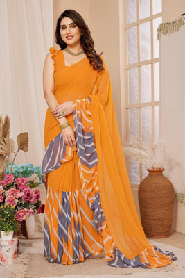 Panchvati NX Printed Bollywood Georgette Saree(Orange)