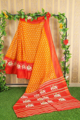 Suntex Self Design Daily Wear Art Silk Saree(Orange)