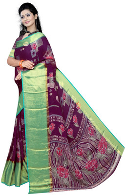 AVM SILK MILLS Printed Daily Wear Chiffon Saree(Multicolor)