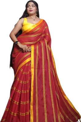kalpana handloom Striped Handloom Pure Cotton Saree(Multicolor)