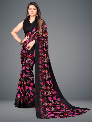 Anand Sarees Paisley, Geometric Print, Floral Print Daily Wear Georgette Saree(Black)
