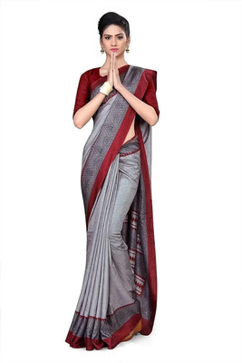 SimSim Trendz Printed Daily Wear Polyester Saree(Grey)