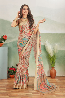 Rashmiwala Printed Bollywood Viscose Rayon Saree(Multicolor)