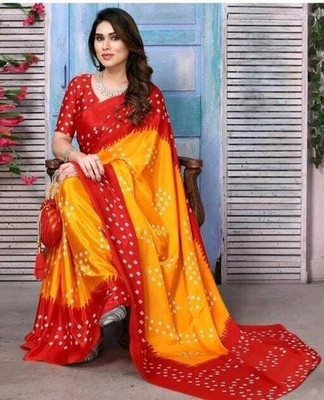 jihana fab Printed Kanjivaram Georgette, Silk Blend Saree(Multicolor)