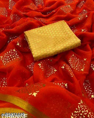 VINIT ENTERPRISE Polka Print Daily Wear Chiffon Saree(Orange)