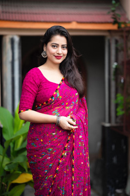 Dhanlaxmi CreationLLP Printed Daily Wear Georgette Saree(Pink)