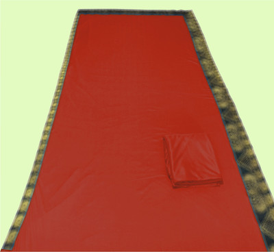 FabDaisy Solid/Plain Banarasi Lycra Blend, Chiffon Saree(Red, Orange)