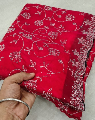 Yaweh lifestyle Self Design Bollywood Georgette Saree(Red)