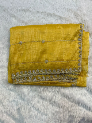 Beautiful Collection Printed Daily Wear Pure Silk Saree(Yellow)