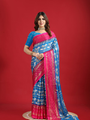 AVM SILK MILLS Self Design Bollywood Chiffon Saree(Light Blue)