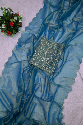 SATVASHIV Self Design Bollywood Organza Saree(Light Blue)