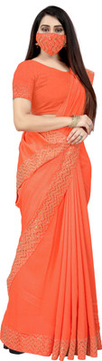 pUNYATHA CREATION Embroidered Chanderi Art Silk Saree(Multicolor)