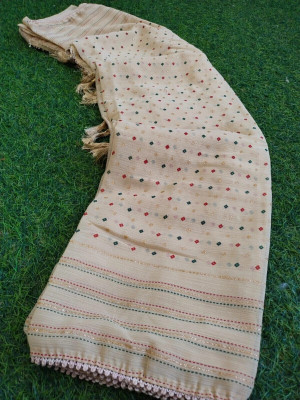 Aadimam Creation Printed Daily Wear Chiffon Saree(Beige)