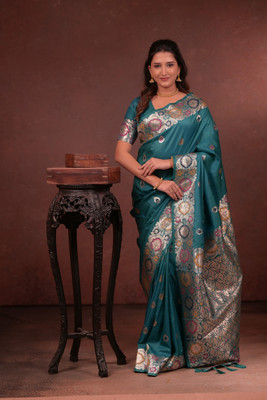 Divastri Printed Banarasi Cotton Silk Saree(Multicolor)