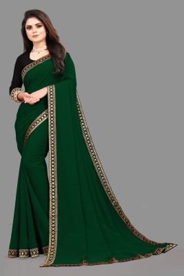 Sangath Embroidered Bollywood Georgette Saree(Dark Green)